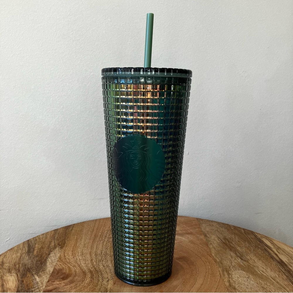 Starbucks | Green Rainforest Grid Iridescent Tumbler Fall 2022 Venit 24oz
